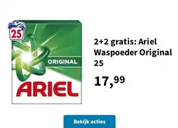 Plein.nl 2+2 gratis: Ariel Waspoeder Original 25 aanbieding
