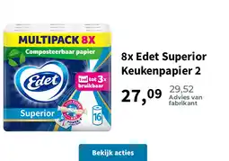 Plein.nl 8x Edet Superior Keukenpapier 2 aanbieding