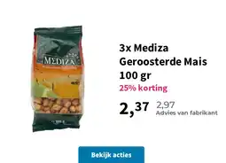 Plein.nl 3x Mediza Geroosterde Mais 100 gr aanbieding