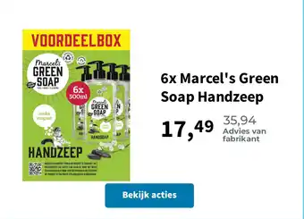 Plein.nl 6x Marcel's Green Soap Handzeep aanbieding