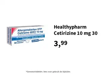 Plein.nl Healthypharm Cetirizine 10 mg 30 aanbieding