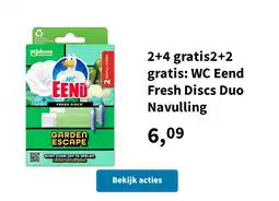 Plein.nl 2+4 gratis2+2 gratis: WC Eend Fresh Discs Duo Navulling aanbieding
