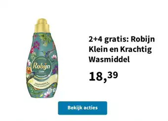 Plein.nl 2+4 gratis: Robijn Klein en Krachtig Wasmiddel aanbieding