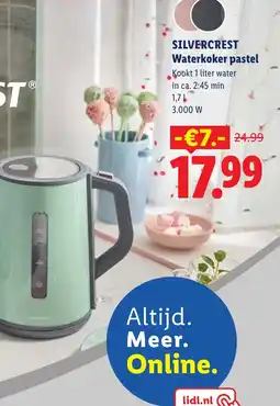 Lidl Silvercrest Waterkoker pastel aanbieding