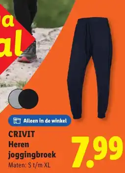 Lidl Crivit heren joggingbroek aanbieding