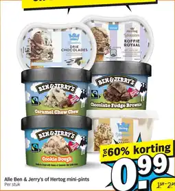 Albert Heijn Alle Ben & Jerry's of Hertog Mini Pints aanbieding
