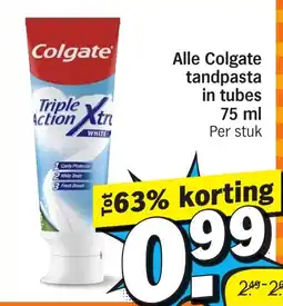 Albert Heijn Alle Colgate tandpasta in tubes aanbieding