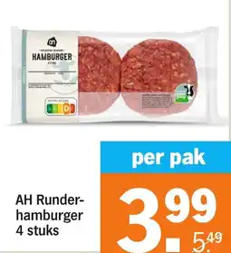 Albert Heijn AH Runderhamburger aanbieding