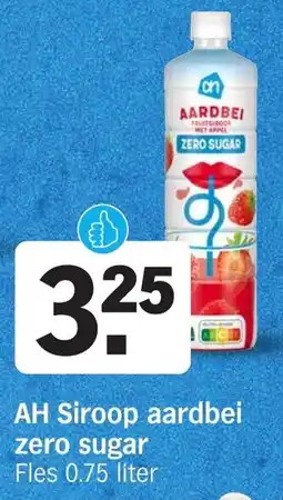 Albert Heijn AH Siroop Aardbei zero sugar aanbieding