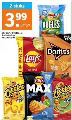 Albert Heijn Alle Lay's, Cheetos en Doritos value en Partypacks aanbieding