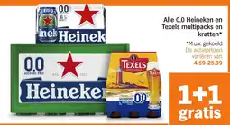Albert Heijn Alle 0.0 Heineken en Texels multipacks en kratten aanbieding