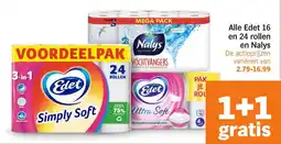 Albert Heijn Alle Edet 16 en 24 rollen Nalys aanbieding