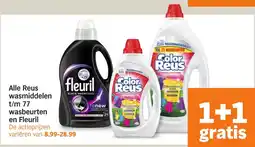 Albert Heijn Alle Reus wasmiddelen t/m 77 wasbeurten en Fleuril aanbieding