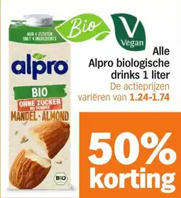Albert Heijn Alle Alpro Biologische Drinks aanbieding