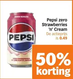 Albert Heijn Pepsi zero Strawberries 'n' Cream aanbieding