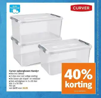 Albert Heijn Curver Opbergboxen Handy+ 40% Korting aanbieding