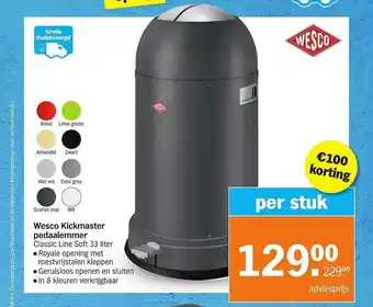 Albert Heijn Wesco Kickmaster Pedaalemmer €100 Korting aanbieding