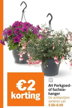 Albert Heijn AH Perkgoed of Fuchsiag Hanger aanbieding