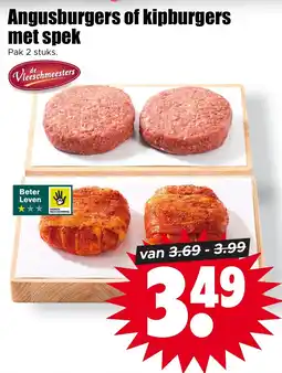 Dirk Angusburgers of Kipburgers met Spek aanbieding