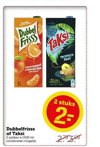 Coop Dubbelfrisss Of Taksi aanbieding