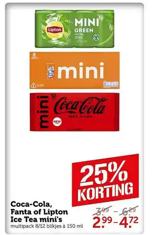 Coop Coca-Cola Fanta Of Lipton Ice Tea Mini's aanbieding