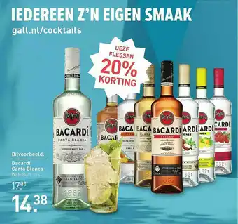 Gall & Gall Bacardi Carta Blanca 20% Korting aanbieding