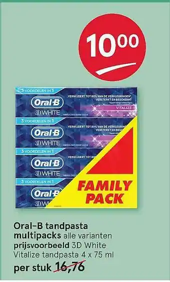 Etos Oral-B Tandpasta Multipacks aanbieding