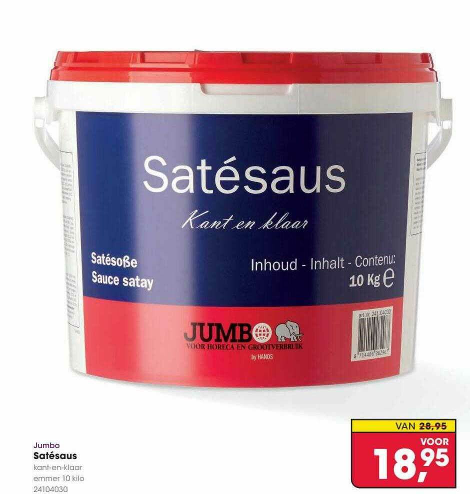 Jumbo Satésaus KantEnKlaar aanbieding bij HANOS