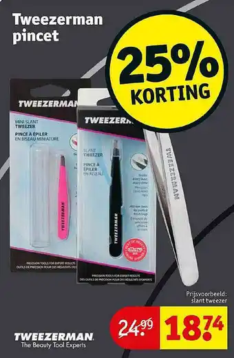 Kruidvat Tweezeman Pincet 25% Korting aanbieding