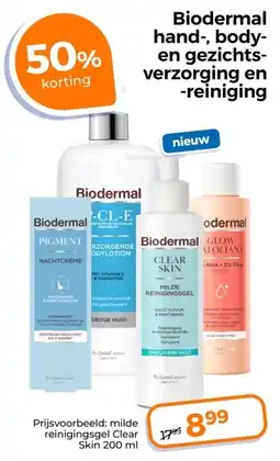 Trekpleister Biodermal hand, body en gezichtsverzorging en reiniging aanbieding