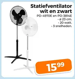 Trekpleister Statiefventilator wit en zwart aanbieding