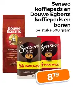 Trekpleister Senseo koffiepads en Douwe Egberts koffiepads en bonen aanbieding