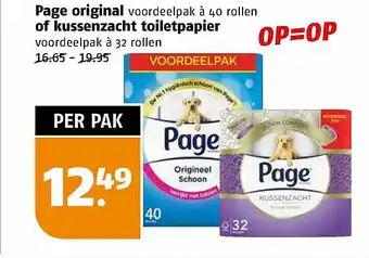 Poiesz Page Original Of Kussenzacht Toiletpapier aanbieding