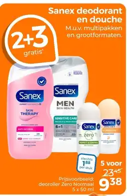 Trekpleister Sanex deodorant en douche aanbieding