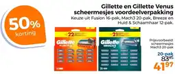 Trekpleister Gillette en Gillette Venus scheermesjes voordeelverpakking aanbieding