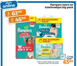 Trekpleister Pampers luiers en luierbroekjes big pack aanbieding