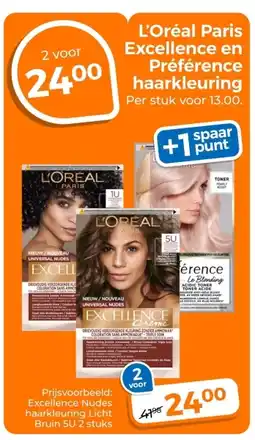 Trekpleister L'Oréal Paris Excellence en Préférence haarkleuring aanbieding
