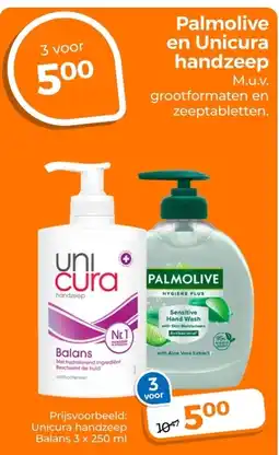 Trekpleister Palmolive en Unicura handzeep aanbieding