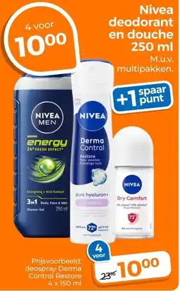 Trekpleister Nivea deodorant en douche aanbieding