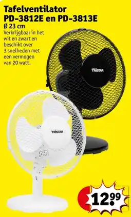 Kruidvat Tafelventilator PD-3812E en PD-3813E aanbieding