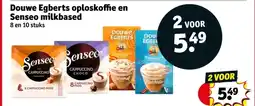 Kruidvat Douwe Egberts oploskoffie en Senseo milkbased aanbieding