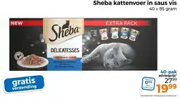 Trekpleister Sheba kattenvoer in saus vis aanbieding