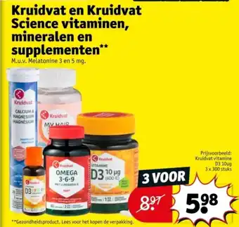 Kruidvat Kruidvat en Kruidvat Science Vitaminen, Mineralen en Supplementen aanbieding