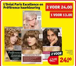 Kruidvat L'Oréal Paris Excellence en Préférence haarkleuring aanbieding