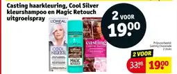 Kruidvat Casting haarkleuring, Cool Silver kleurshampoo en Magic Retouch uitgroeispray aanbieding