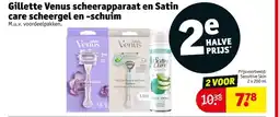 Kruidvat Gillette Venus scheerapparaat en Satin care scheergel en -schuim aanbieding