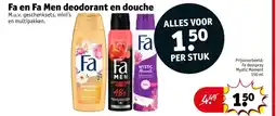 Kruidvat Fa en Fa Men deodorant en douche aanbieding