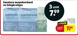 Kruidvat Sanature maandverband en inlegkruisjes aanbieding