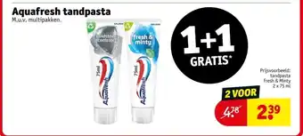 Kruidvat Aquafresh tandpasta aanbieding