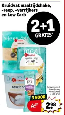 Kruidvat Kruidvat maaltijdshake, -reep, -verrijkers en Low Carb aanbieding